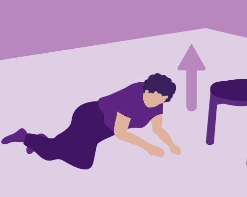Push your upper body up. Lift your head and pause for a few moments to steady yourself.