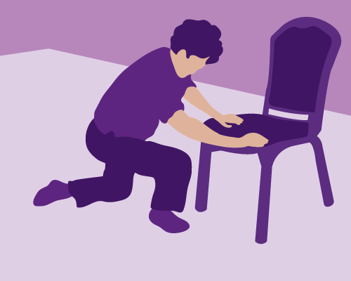 Keep the other leg bent with your knee on the floor.