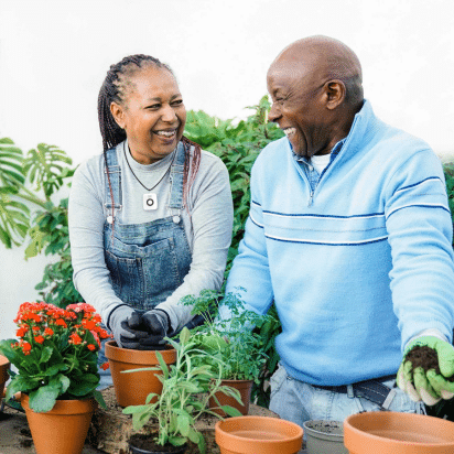 Couple planting
