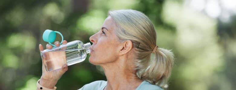 woman drinking water