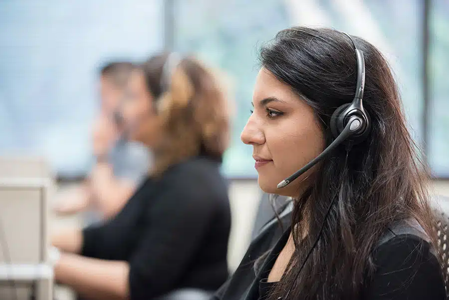 Female Lifeline Response Associate on a Call