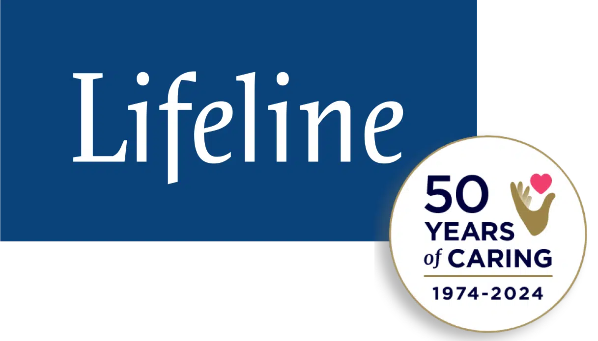 Lifeline Logo - 50 YEARS of CARING 1974-2024