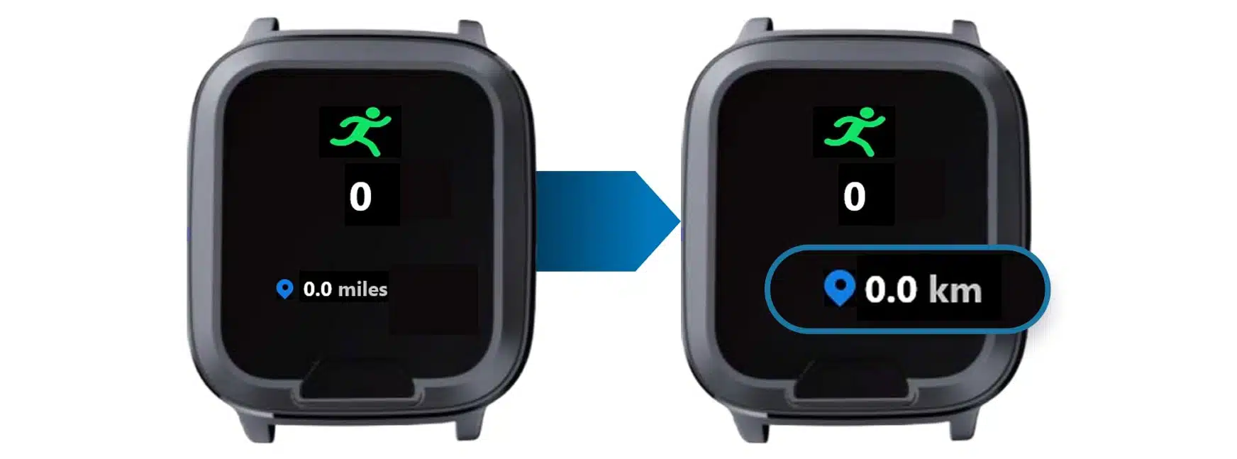 Smartwatch steps screen